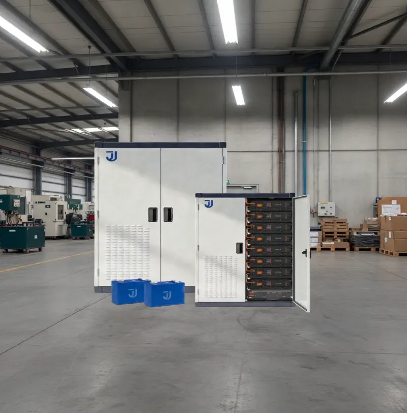 BESS cabinets in factory at Joule Junction — Joule Junction manufacturing context